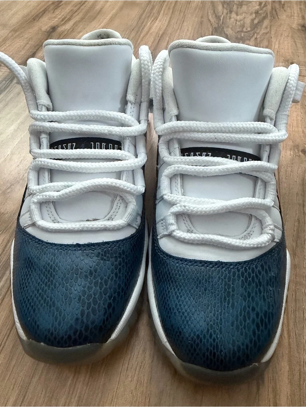 Jordan Kids White and Teal Snake-Print Sneakers